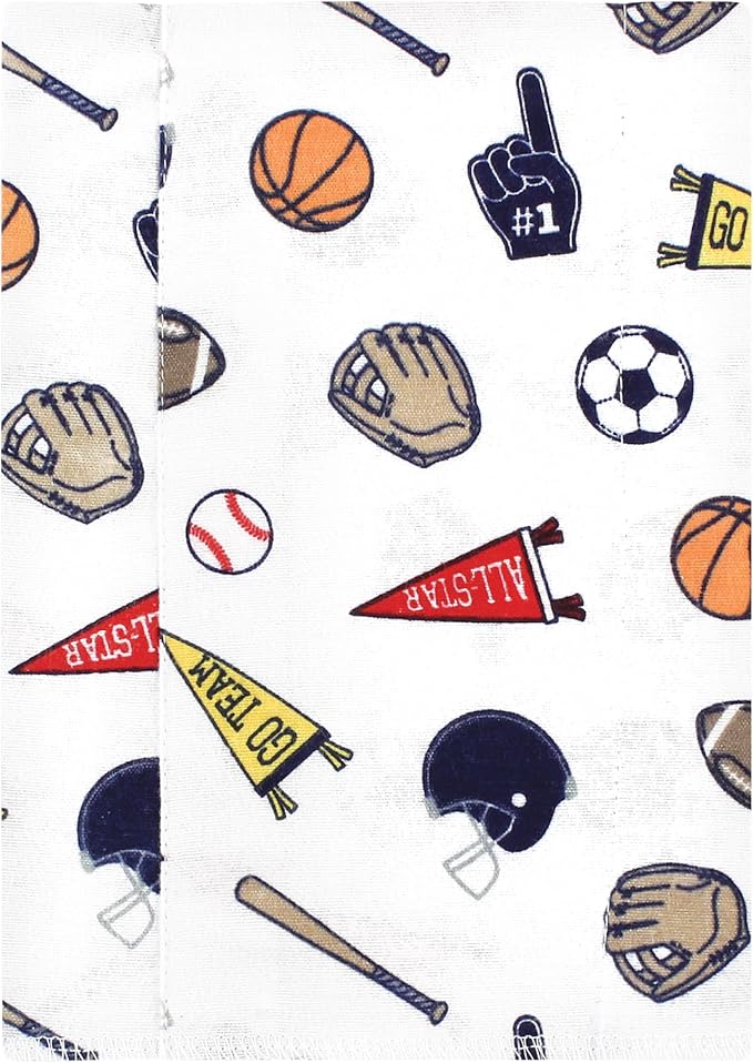 Luvable Friends Hudson Baby Flannel Burp Cloths 7pk, Sports
