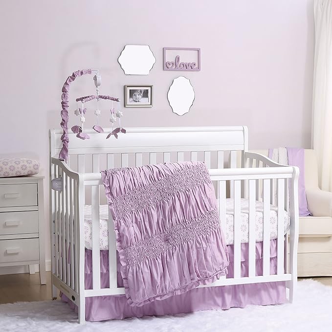 The Peanutshell Lilac Medallion Changing Pad Cover