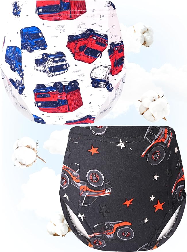 Boys Potty Training Underwear Pee Pants Cotton Absorbent Leak Resistant 4-Pack For Toddler 2t 3t 4t 5t 6 7 8 10
