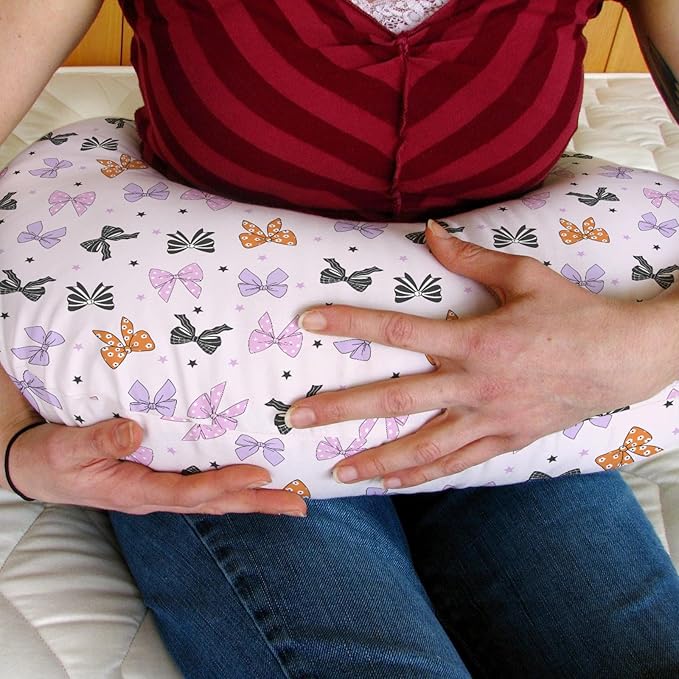 Pastel Halloween Bows Baby Nursing Pillow Covers for Boy Girl Spooky Sweet Bows Stars Nursery Pillowcase for Breastfeeding Pillows Cute Girly Ribbons Soft Stretchy Slipcovers for Newborn Infant