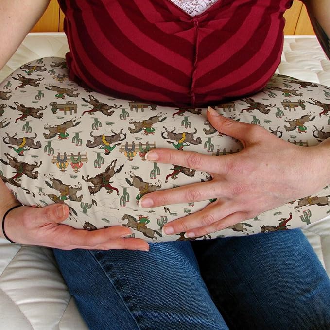 South Western Cowboys Nursing Pillow Covers for Boy Girl Cowboy Horse Riding Cactus Nursing Pillow Slipcovers for Breastfeeding Pillows Wild West Desert Soft Stretchy Covers for Newborn Infant