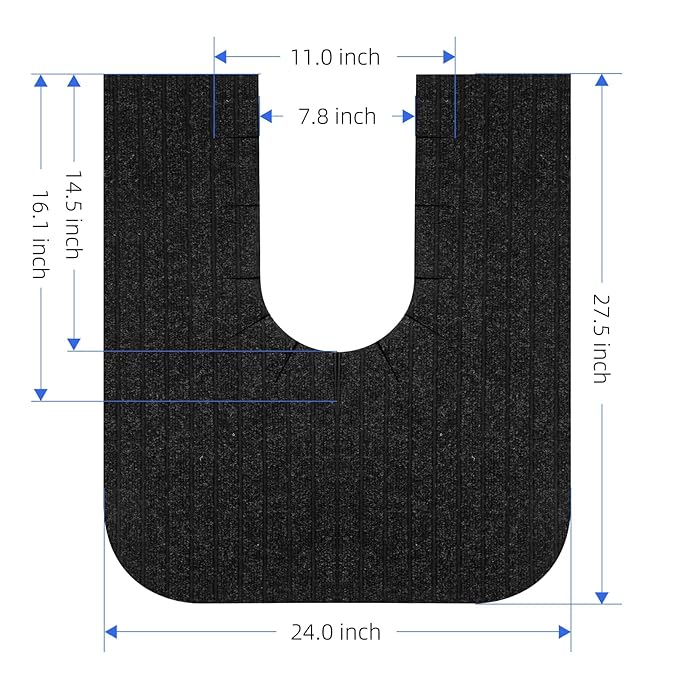 Round Commode Potty Training Mats for Boys, Toilet Training Mats, Potty Training Toilet Rugs, Toilet Rugs u Shaped,Toilet mats for Bathroom,Machine Repeatedly Washable(4 Pack, Black)