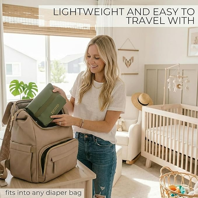 Beautiful Baby Diaper Changing Mat Made of Vegan Leather - Soft and Easy to Wipe Changing Pad for Travel or at Home Use - Lightweight and Foldable Mat that Perfectly Fits Into Any Diaper Bag