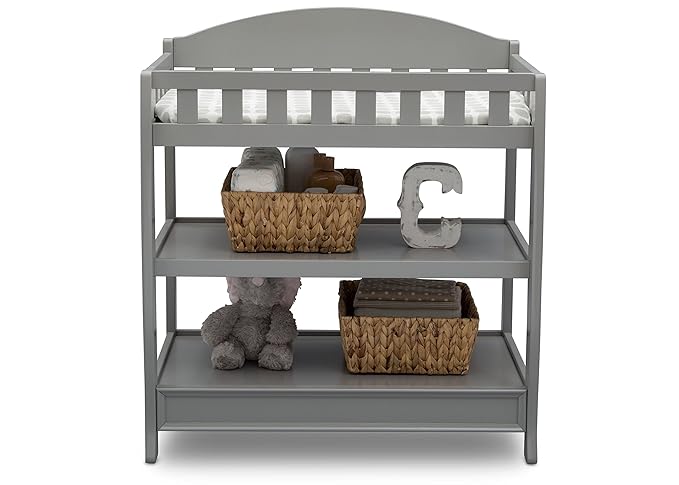 Delta Children Infant Changing Table with Pad, Grey