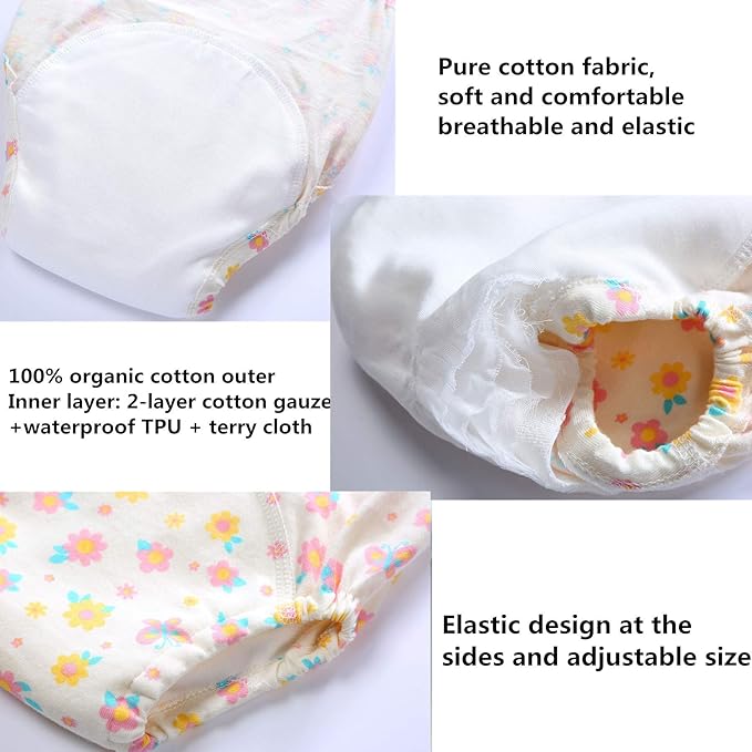 4 Pack Cotton Potty Training Pants for Boys Girls, Learning Designs Training Underwear Pants 12M-4T (4T, B)
