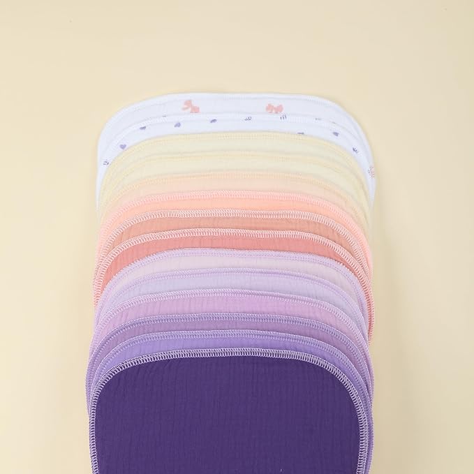 Muslin Burp Cloths 19" x 9", Baby Burping Clothes, Large Extra Soft Absorbent for Unisex Newborn Boys and Girls, 14-Pack