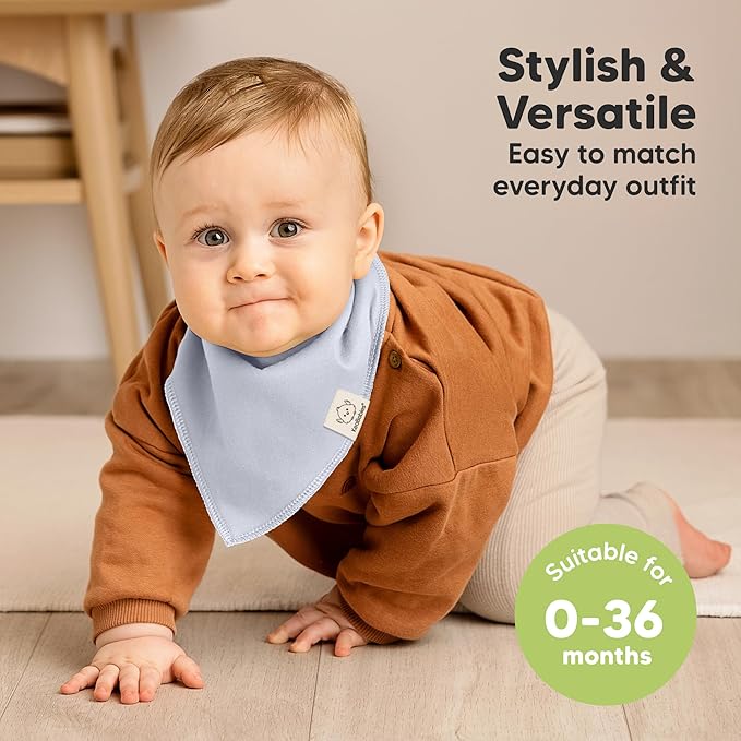 KeaBabies 8-Pack Organic Baby Bandana Bibs for Girls - Super Absorbent Triangle Baby Bibs for Drooling and Teething Infant, 100% Cotton Extra Soft for Newborn, Infant 0-36 Months (Spring)