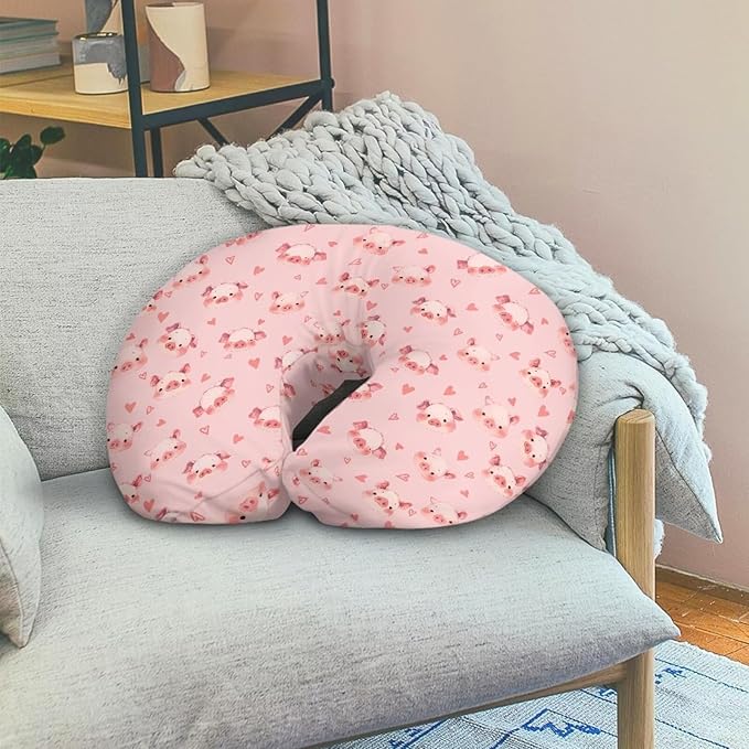 Pink Pig Nursing Pillow Cover for Feeding Pillow Hidden Zipper Nursing Pillow Case