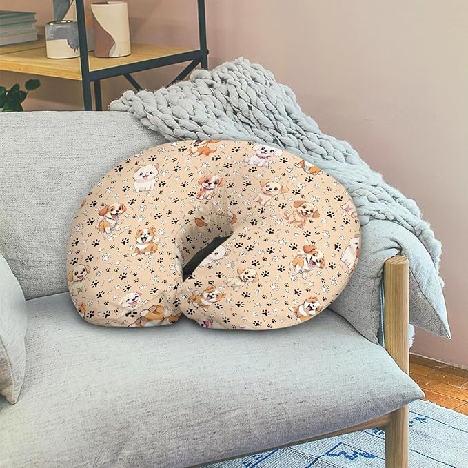 Poppy Dog Nursing Pillow Covers for Breastfeeding Pillow U-Shaped Pillow Cover Hidden Zipper Design Soft and Skin-Friendly