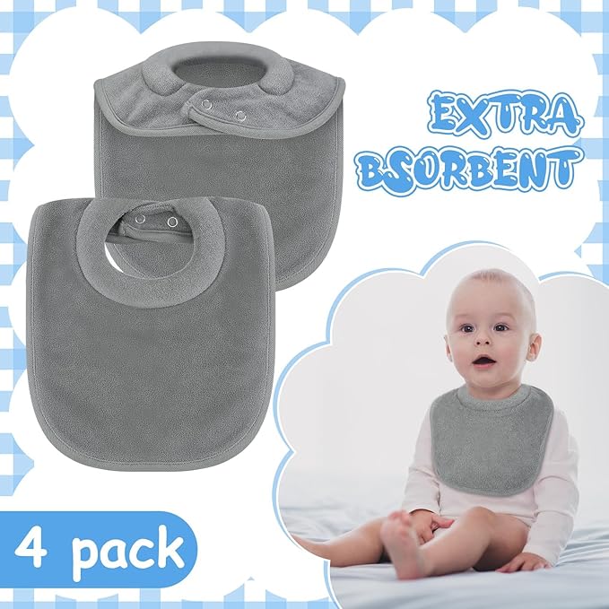 Twistover Newborn Bibs Feeding Bibs for Drooling and Teething Comfy Neck Baby Bib with Padded Absorbent Collar