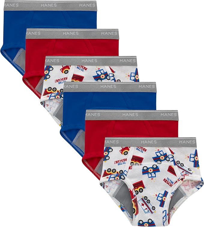 Hanes Boys' Potty Training Underwear, Light Leaks Toddler Cotton Briefs and Boxer Briefs, Multi-pack