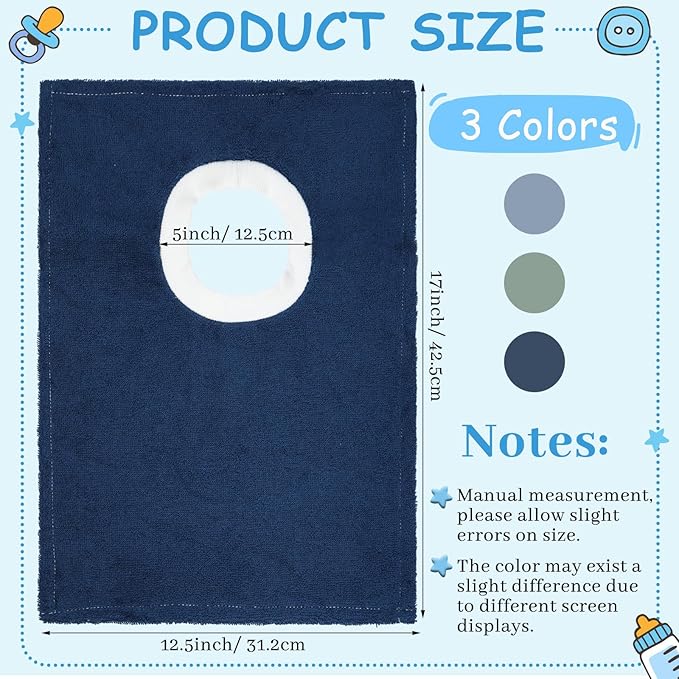 Foaincore 6 Pcs Pullover Baby Bibs Cotton Terry Toddler Absorbent Infant for Feeding and Drooling Towel Bib (Elegant Color)