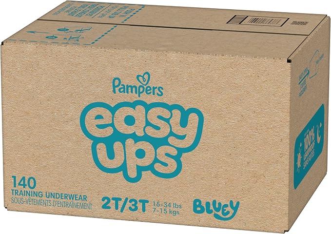 Pampers Training Pants - Easy Ups Boys & Girls Bluey - Size 2T-3T, 140 Count, Children's Potty Underwear (Packaging May Vary)