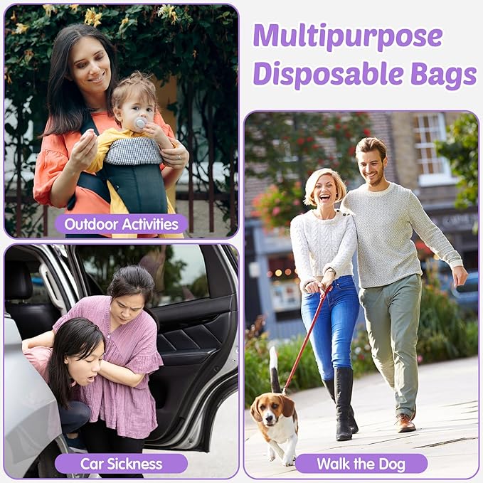1500 Count Diaper Disposable Bags for Baby Diaper Sacks Baby Powder Scent Disposal or Pet Waste Bags, 100 Rolls(Purple)