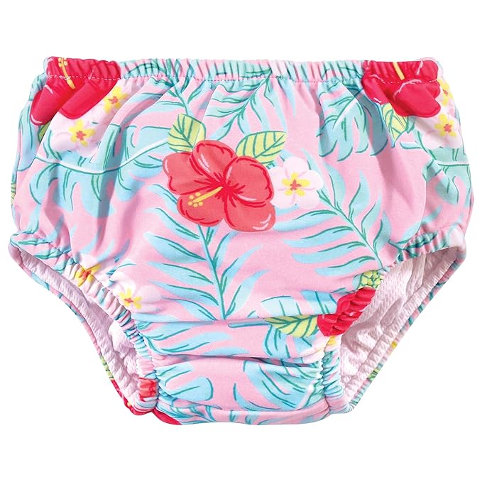 Hudson Baby Unisex Baby Swim Diapers, Tropical Floral, 3 Toddler