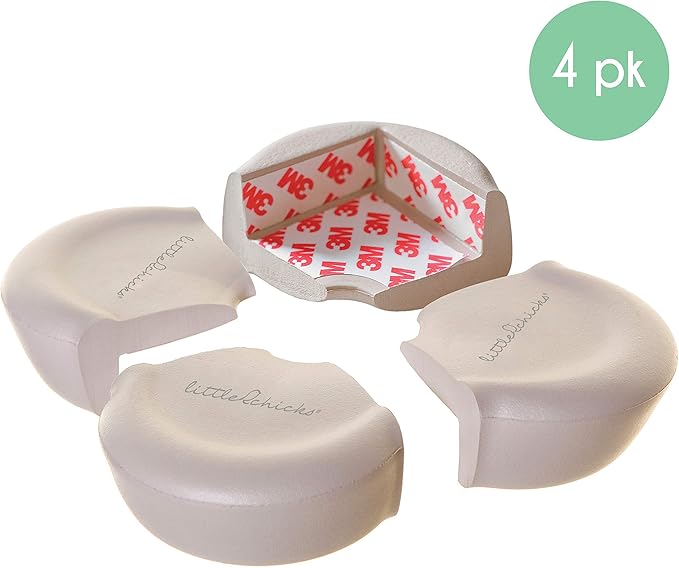 Little Chicks Extra Large Soft Corner Cushions - Table Corner Protectors - 4 Pack - Model CK033