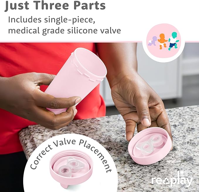 Re-Play Spill-Proof Sippy Cups for Toddlers - Kids Reusable 10 Oz Set of 3, Dishwasher & Microwave Safe, Made in USA, Fresh