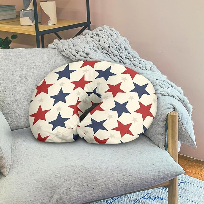 American Stars Baby Nursing Pillow Cover Soft Comfortable 4th of July Newborn Nursing Pillow Case Stain Resistant and Scratch Resistant