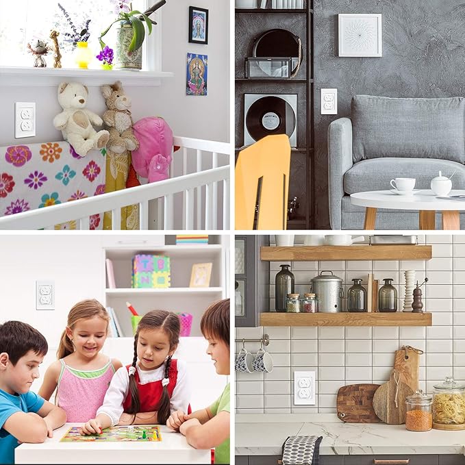 Outlet Covers (35 Pack) Child Proof Outlet Plug Covers Self-Closing Baby Proofing Outlet Protectors Upgraded Adhesive Design Safety Electrical Socket Caps