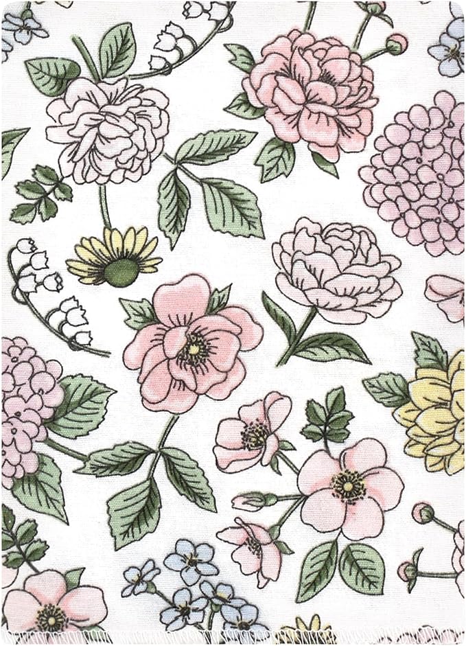 Hudson Baby Unisex Baby Cotton Flannel Burp Cloths Bundle, Vintage Blossom, One Size