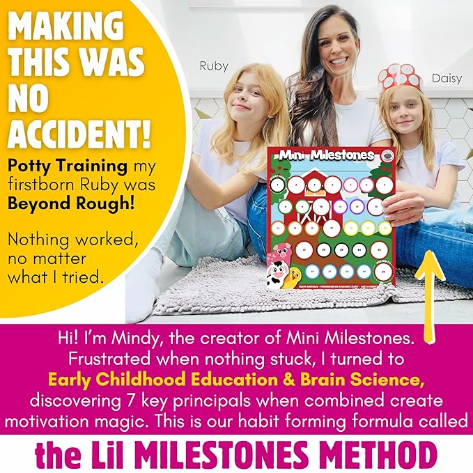 17PC Toddler Farm Animal Potty Training Chart Behavior Chart for Toddlers, Potty Chart, Toddler Reward Stickers, Reward Chart for Kids, Crown & Activity Board by LIL ADVENTS Mini Milestones + eBook