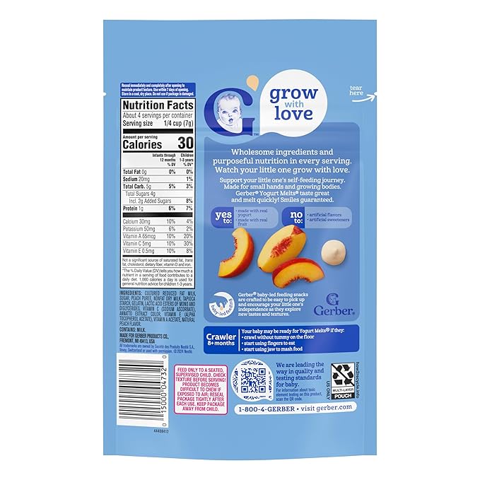 Gerber Baby Snacks Yogurt Melts, Peach, 1 Ounce (Pack of 7)