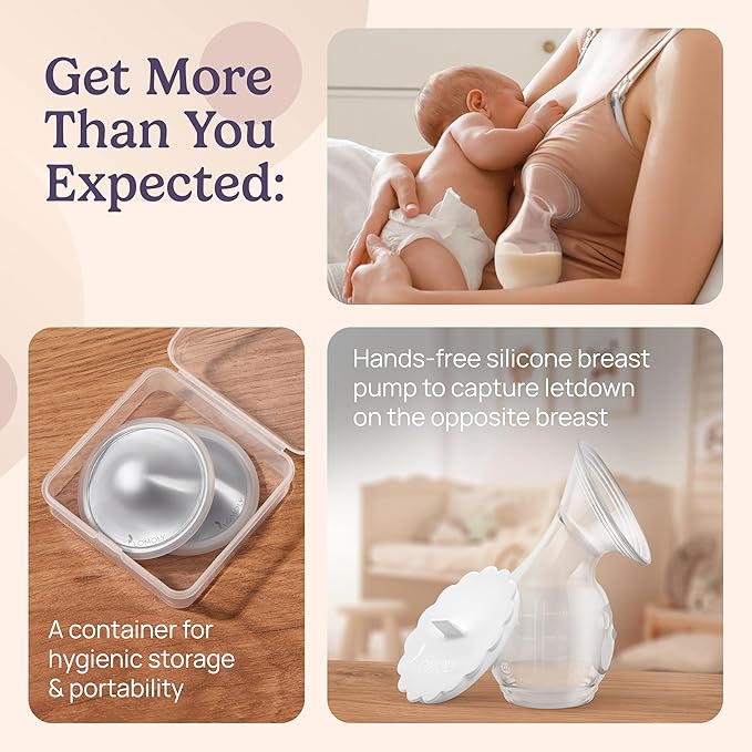 Silver Nursing Cups: Pure 999 Silver Nipple Shield | Breastfeeding Nursing Cups w/Breast Shields and Hands-Free Breast Pump (L - 1.8x0.6 inch)