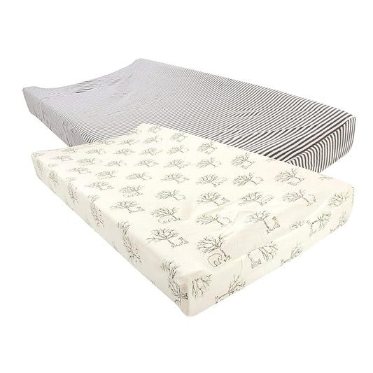 Touched by Nature Unisex Baby Organic Cotton Changing Pad Cover, Birch Trees, One Size