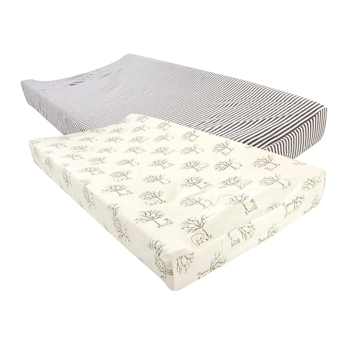 Touched by Nature Unisex Baby Organic Cotton Changing Pad Cover, Birch Trees, One Size