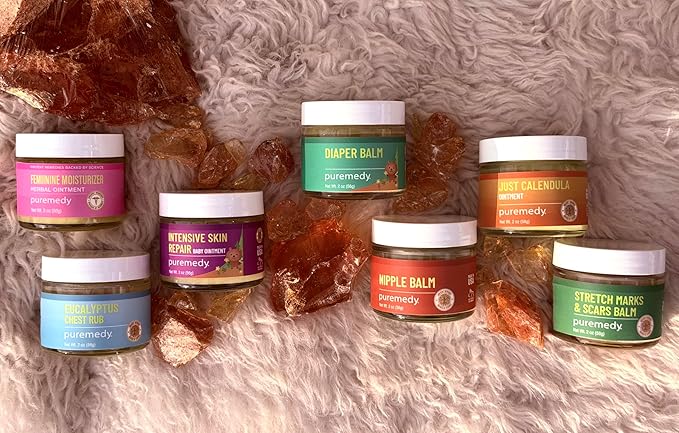 Puremedy - Diaper Balm - Baby Rash Healing Ointment, All-Natural Vegan Balm Soothes and Relieves Symptoms of Dry Itchy Flaky Red Skin - 2 oz