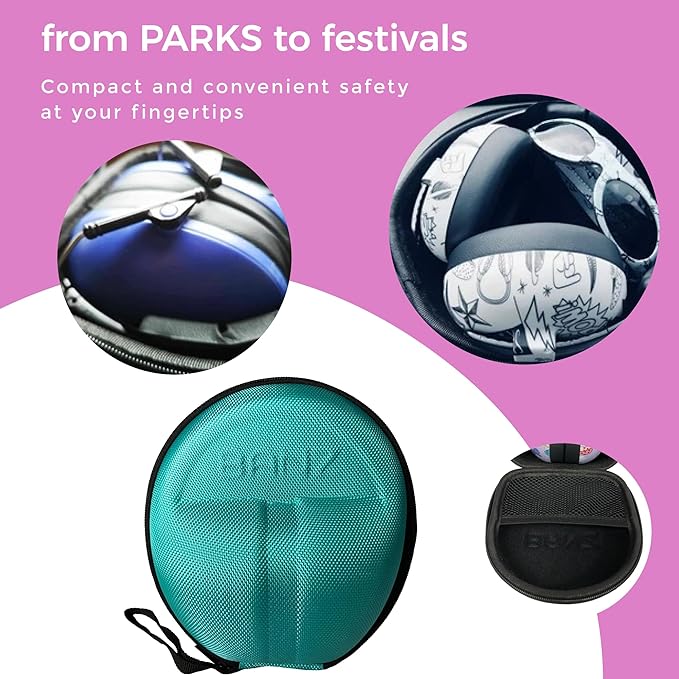 BANZ Baby Earmuffs Case – Premium Protective Hard EVA – Fits Baby Earmuffs and Bluetooth Headphones – Protects Children’s Hearing Gear – Travel Case – Lagoon