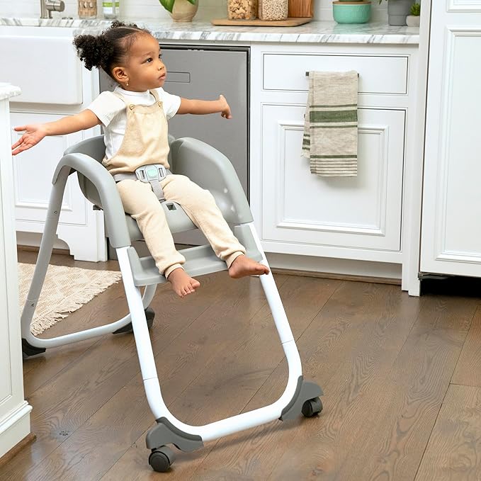 Ingenuity Full Course SmartClean 6-in-1 High Chair – SmartClean EVA Foam, 5 Point Safety Harness, 2 Dishwasher Safe Trays – Slate