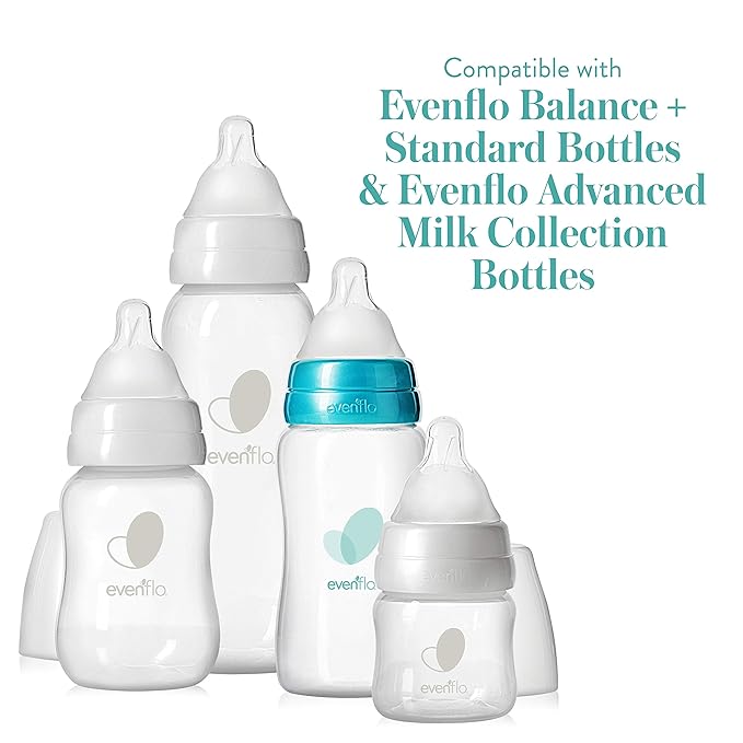 Evenflo Balance Plus Standard Neck Nipples for use with Evenflo Balance Plus Standard Neck Bottles, Medium Flow for 3 Months and up, 6-Pack