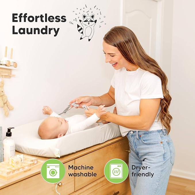 2-Pack Waterproof Changing Pad Covers Boy,Girl – 32x16 Soft Viscose Derived From Bamboo Baby Changing Table Cover,Wipeable Diaper Change Pad Sheets,Nursery Contour Baby Diaper Change Liner(Soft White)