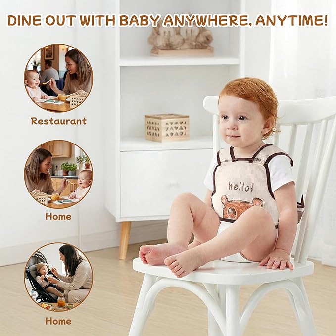 High Chair Straps - Portable Feeding Strap Safety Belt Foldable Booster Harness Belt for Restaurant Shopping Cart Travel