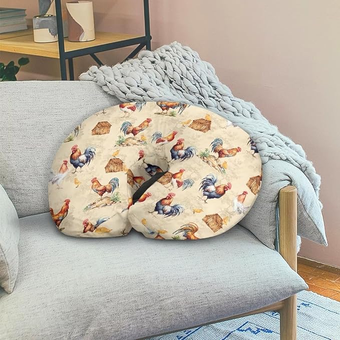 Rooster Baby Nursing Pillow Cover Soft Neutral Breastfeeding Pillow Slipcover for Bottle Feeding, Lightweight Decorative Custom Gifts for Toddler Infant
