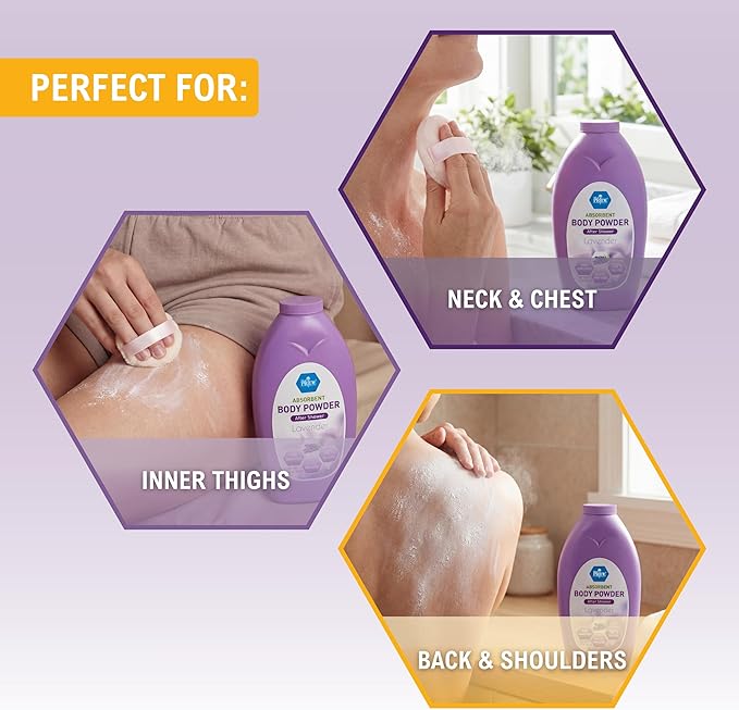 MED PRIDE Talc Free Cornstarch Body Powder with Lavender Scent, Moisture Absorbing Skin Care for Daily Freshness, Cruelty Free Formula, 13 Ounce Bottle