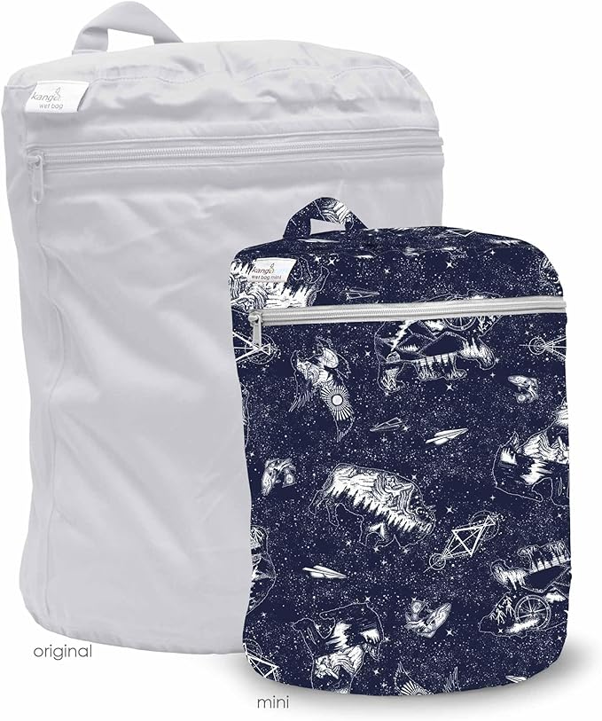 Kanga Care Wet Bag MINI Seam Sealed Waterproof 3D Dimensional for Baby Cloth Diapers, Travel, Beach, Pool, Gym, Swim | Shine Bright