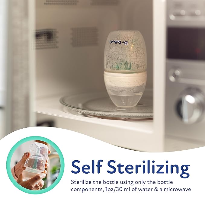 Dr. Talbot's Anti-Colic Bottles - 9 oz - Baby Bottles for Newborn Babies 0+ Months - Self Sterilizing Newborn Bottles with Slow Flow Soft Flex Nipple and Advanced Venting System