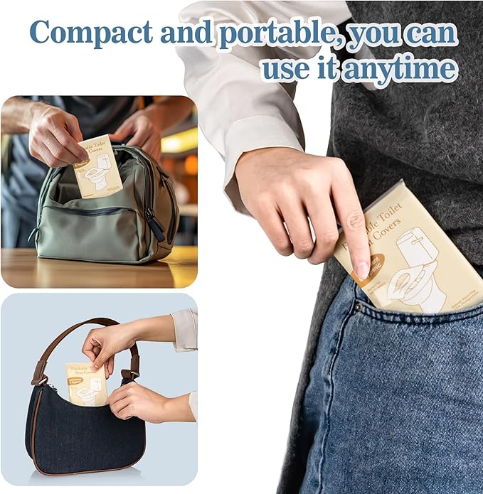 RAINFLOW Toilet Seat Covers Disposable Flushable - 10 Pack Portable Travel Toilet Seat Cover, Individually Wrapped Potty Training Covers for Women, Mini Purse Size for Airplane Hotel Camping Bathroom