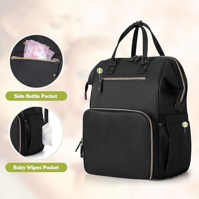 Damero Breast Pump Backpack Compatible with Spectra S1, S2, Medela and Cooler Bag, Breast Pump Bag with Laptop Sleeve, Breast Pump Carrying Diaper Bag for Working Moms, Black