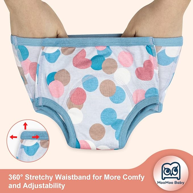 MooMoo Baby Potty Training Underwear for Boys Absorbent Toddler Training Pants for Girls 2T-6T