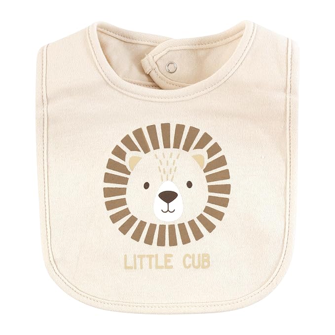Hudson Baby Unisex Baby Cotton Bibs, Brave Lion, One Size