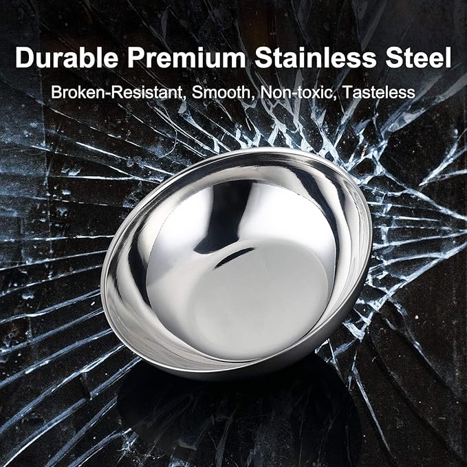 Stainless Steel Bowls for Kids , 18/8 Stainless Steel Toddler Bowl, BPA-Free , Durable & Easy Clean, 4 Pack - 14.5 oz Perfect for Baby Meals, Snacks, Serving and Travel & Home Use, Dishwasher Safe