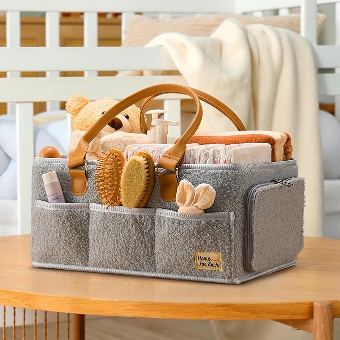 Baby Diaper Caddy Organizer with Handle, Diaper Bag Tote, Baby Organizers and Storage Diaper Organizer for Nursery Decor and Nursery Organization, Baby Basket, Diaper Bag organizer, Car Diaper Caddy