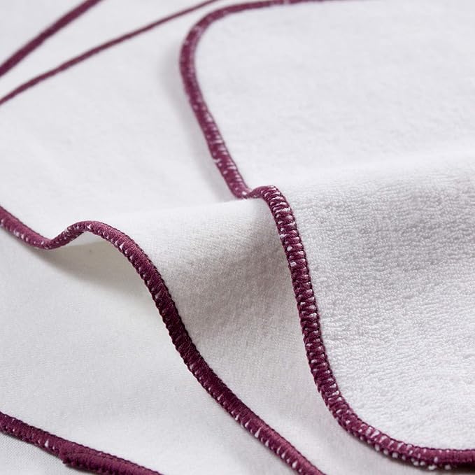 OsoCozy Terry Flannel Baby Wipes. Two Layered. Terry Velour on a Flannel Backing. Bleached White Color, 100% Cotton. 3 Attractive Stitching Colors Per Pack - 12 per Pack.