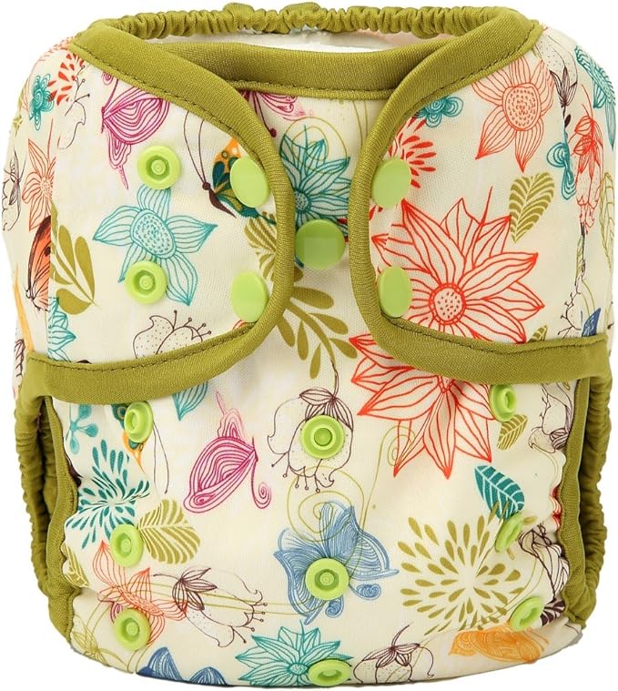 One Size Cloth Diaper Cover Snap with Double Gusset (Bloom)