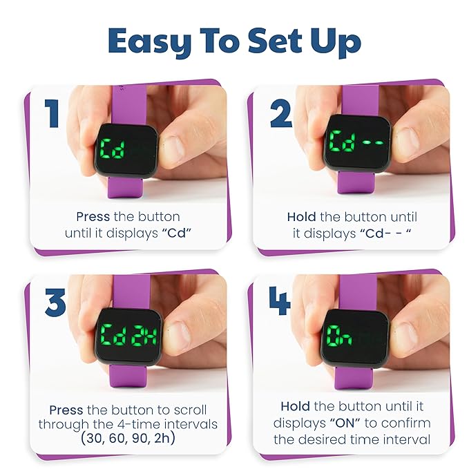Potty Training Watch for Kids V2 – A Water Resistant Toilet Reminder Device for Boys & Girls to Train Your Toddler with Fun/Musical & Vibration Interval Reminder with Potty Training eBook (Purple)