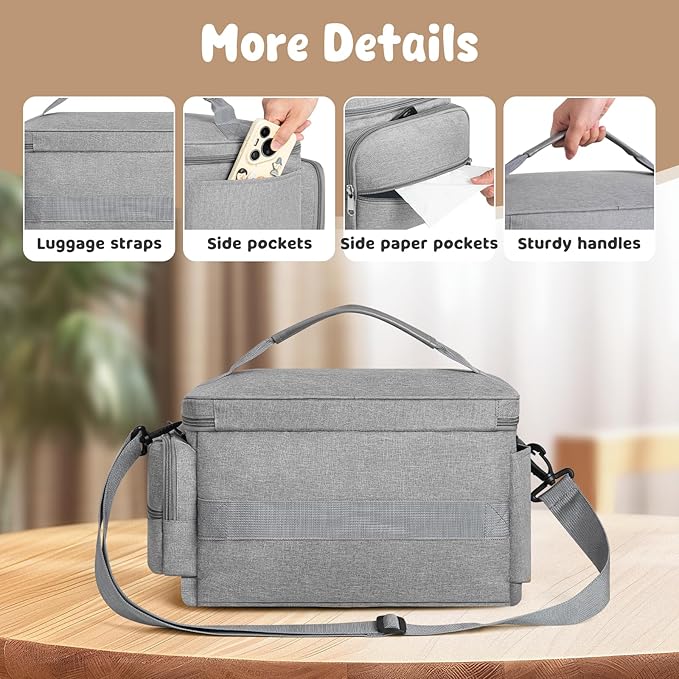 OCKLILY Breast Pump Bag for Spectra S1 S2 with Waterproof Mat, Breast Milk Cooler Bag for Pump Essentials, Pumping Bags for Working Mom Travel Camping, Grey
