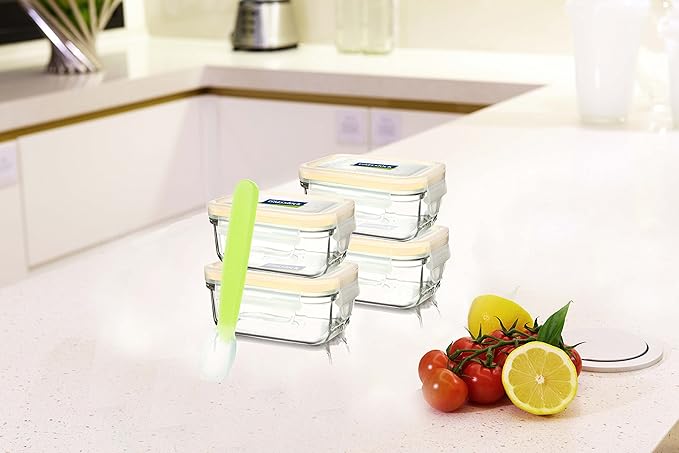 Glass Lock Kitchen Food Container Storage Baby Meal Set 9 Pcs